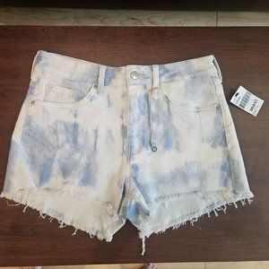 Mavi Rosie cut off Jean shorts pink white tie-dye booty shorts